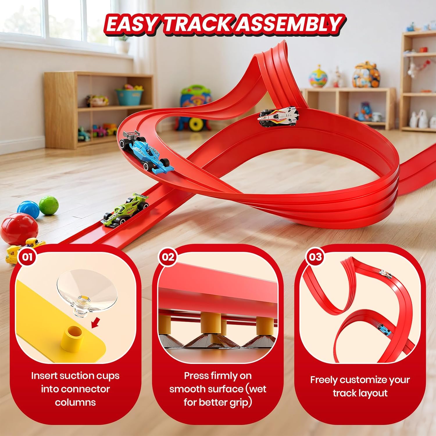 Aeroflux© Super Fun Flexible Car Race Track - Best Gift