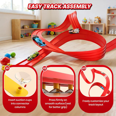 Aeroflux© Ultimate Soft Rubber Race Track – 4.1m Flexible Track Set