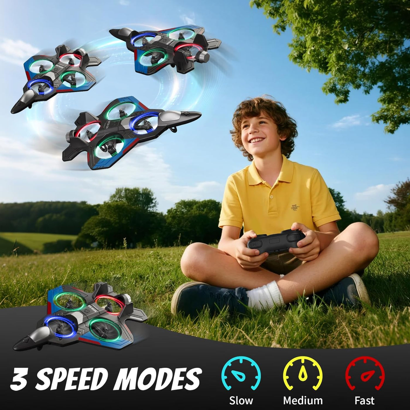 Aeroflux RC Jet Plane Glider – 2.4G Remote Control Stunt Aircraft with LED