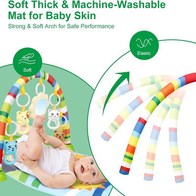 Aeroflux 3-in-1 Baby Piano Play Gym Mat – Kick & Play, Lay & Learn Activity Center for Infants (0–12 Months)
