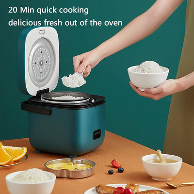 Aeroflux Mini Rice Cooker – Compact Electric Cooker for 1–2 People | 1.2L Capacity, 200W Power | Smart & Mechanical Options | Steam, Cook, Reheat
