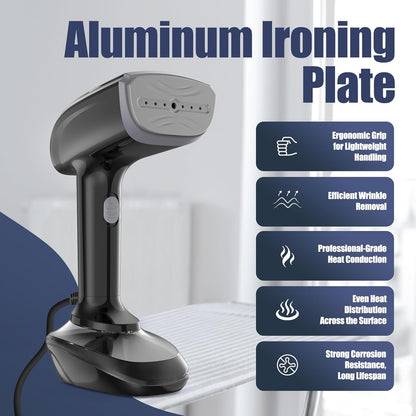 Aeroflux© Handheld Fabric Steamer – 1800W with Fast Ceramic Heat-Up Plate & 2-in-1 Ironing