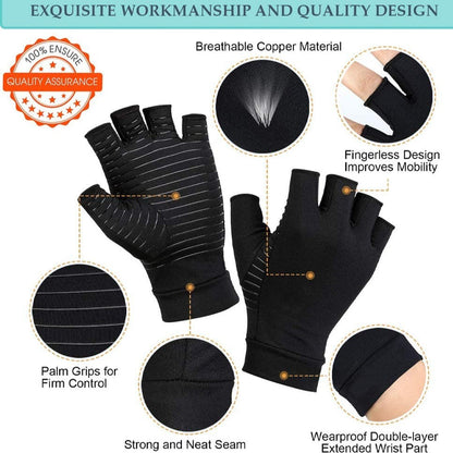 Aeroflux© Premium Copper Infused Arthritis Gloves: No More Pain DPD1