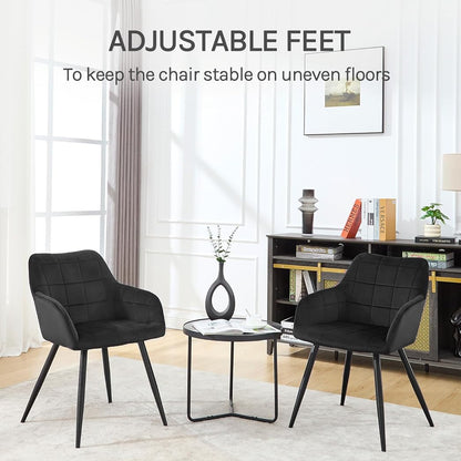 Aeroflux Velvet Armchairs with Padded Seat and Metal Legs – Comfortable, Stylish Dining Chairs for Your Home