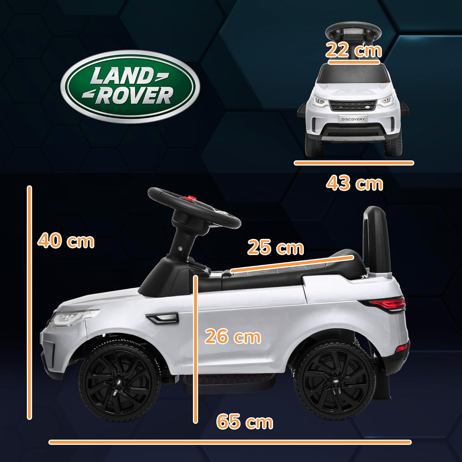 Aeroflux© Land Rover 2-in-1 Licensed Kids Ride-On Car – Electric + Sliding Function