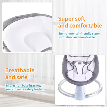 Aeroflux© Premium Bluetooth Electric Baby Swing & Bouncer
