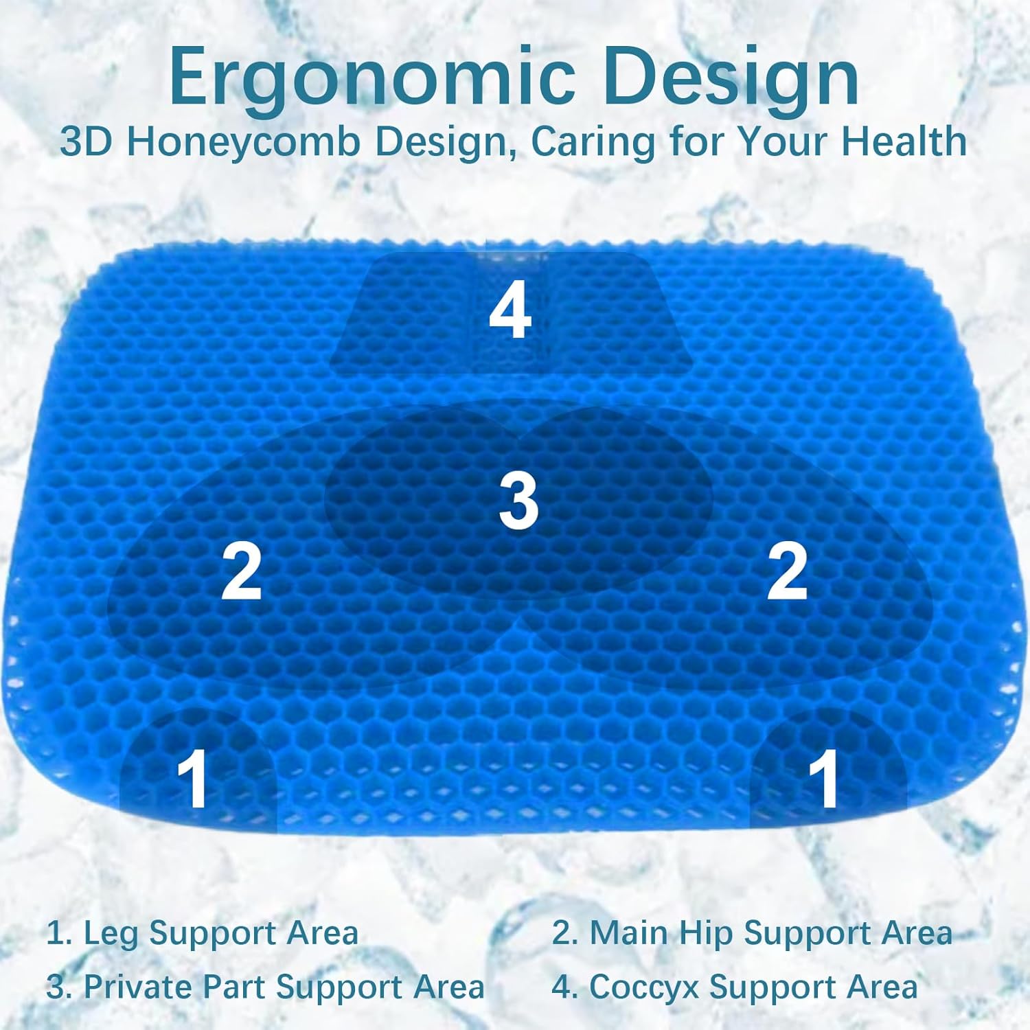Aeroflux Gel Car Seat Cushion – Ergonomic Cooling Pad for Long Sitting Comfort & Pressure Relief