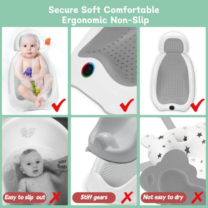 Aeroflux Collapsible Baby Bath Support Seat with Built-in Thermometer