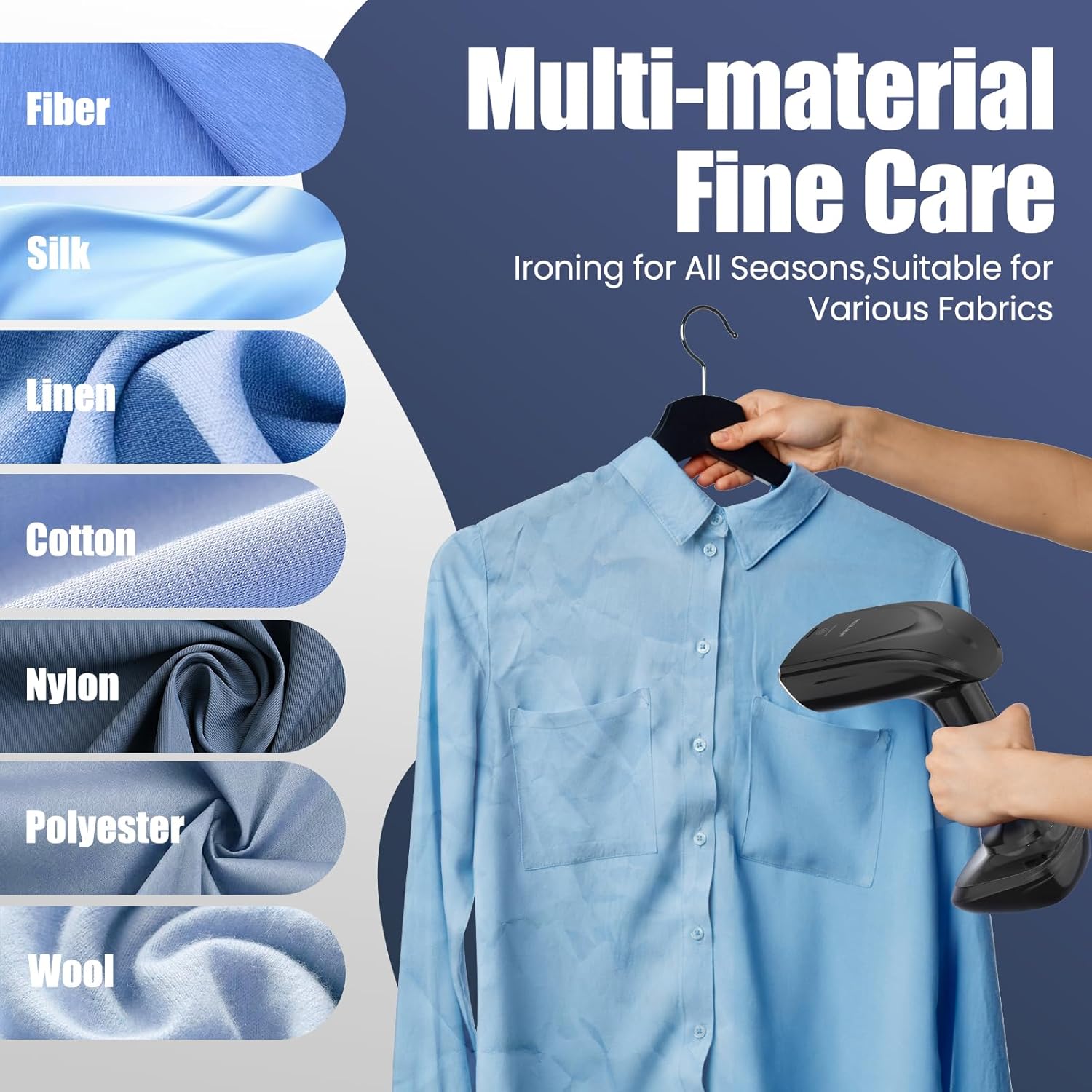 Aeroflux© Handheld Fabric Steamer – 1800W with Fast Ceramic Heat-Up Plate & 2-in-1 Ironing