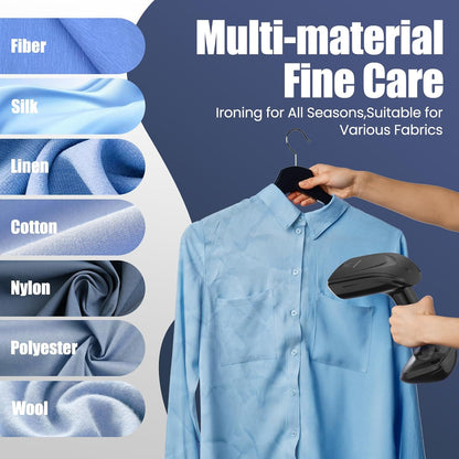 Aeroflux© Handheld Fabric Steamer – 1800W with Fast Ceramic Heat-Up Plate & 2-in-1 Ironing