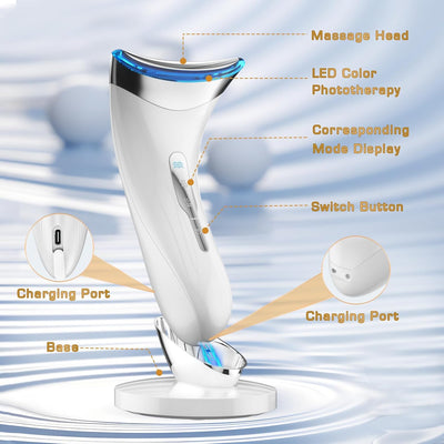 Aeroflux LED Face & Neck Massager – Anti-Aging, Skin Tightening & Rejuvenation Device
