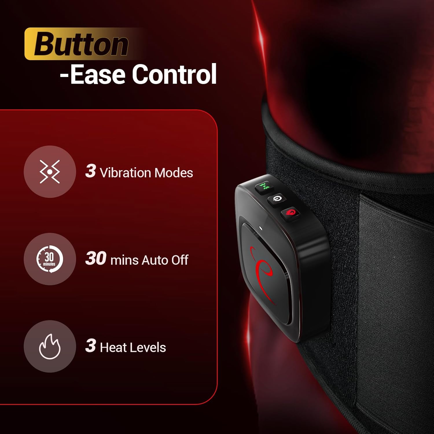 Aeroflux XXL Cordless Infrared Heat Pad – Back Pain Relief with Vibration Massage & App Control