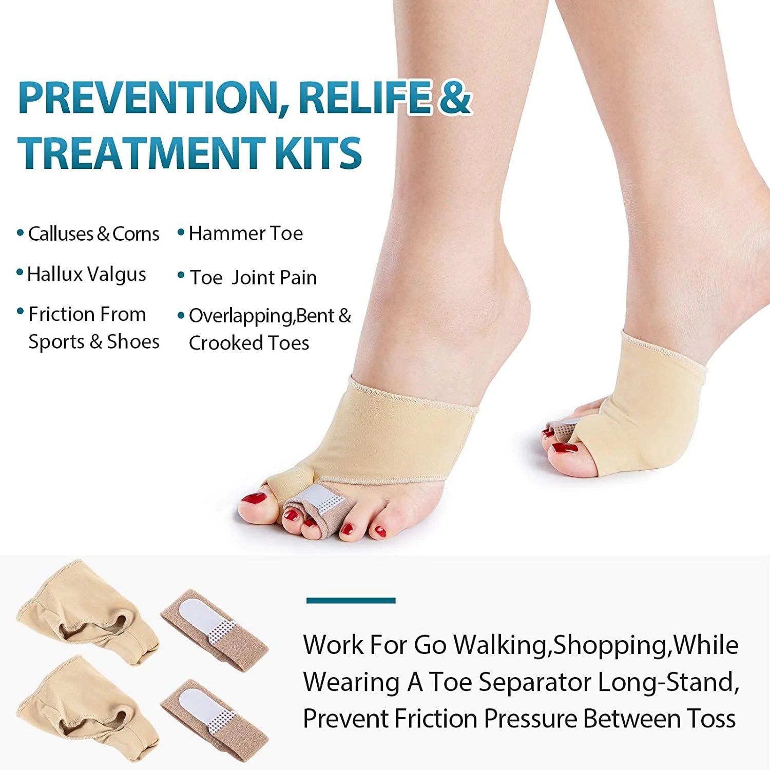 Aeroflux© Premium Bunion Corrector: 1 Pair (2 Correctors)