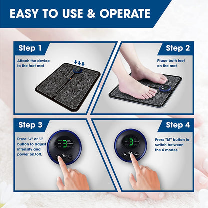 Aeroflux© EMS Foot Reflexology Massager for Feet Circulation: 6 Modes & 9 Intensities DPD1