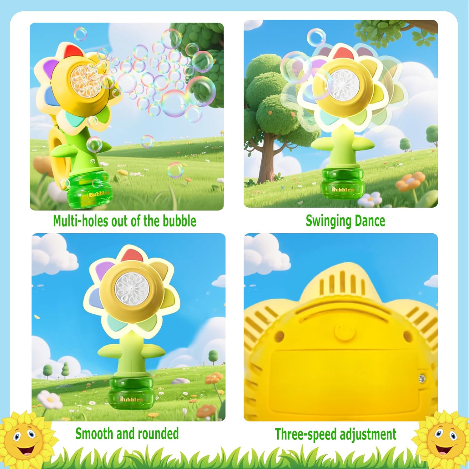 Aeroflux© Sunflower Bubble Machine – Dancing LED Bubble Maker for Magical Outdoor Fun