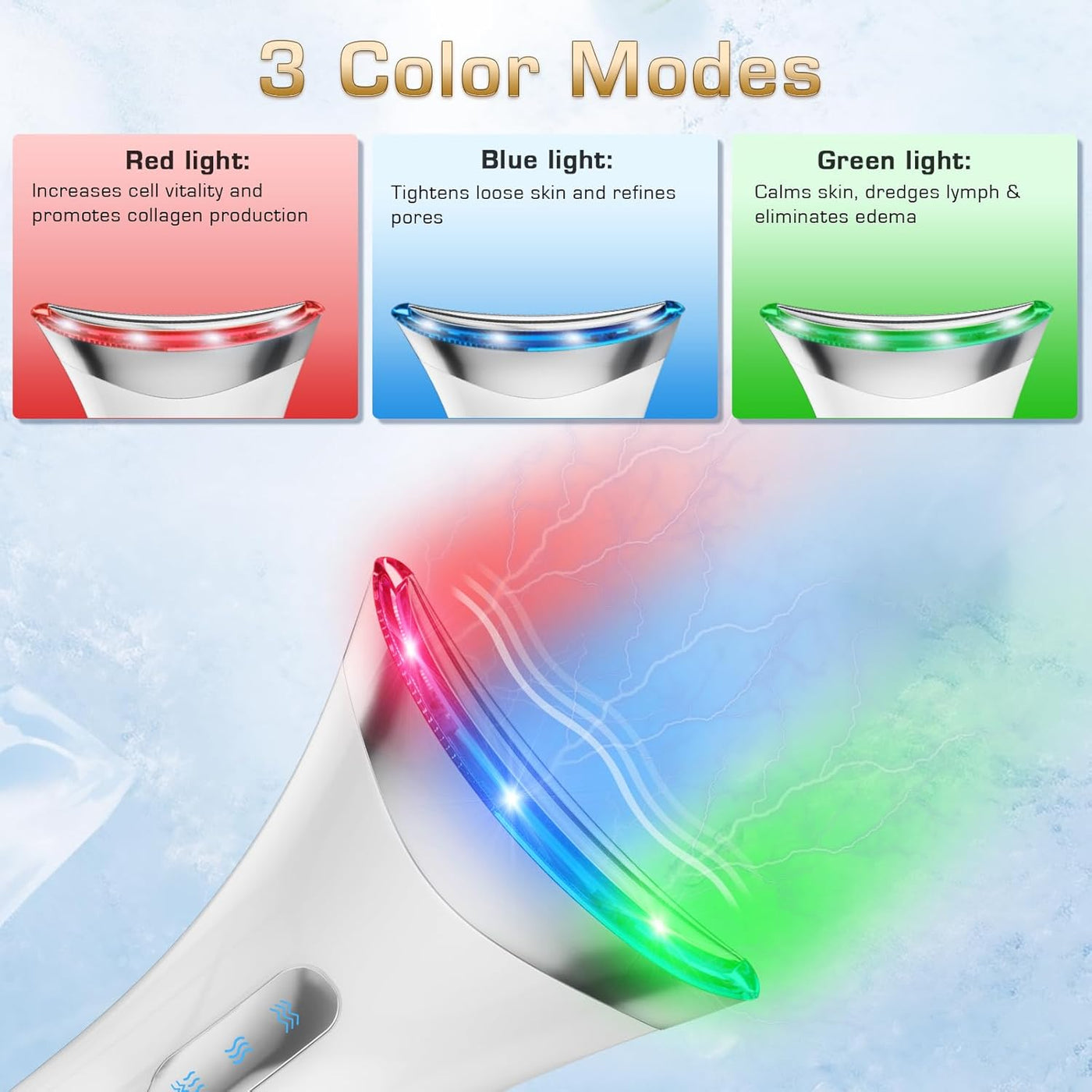 Aeroflux LED Face & Neck Massager – Anti-Aging, Skin Tightening & Rejuvenation Device