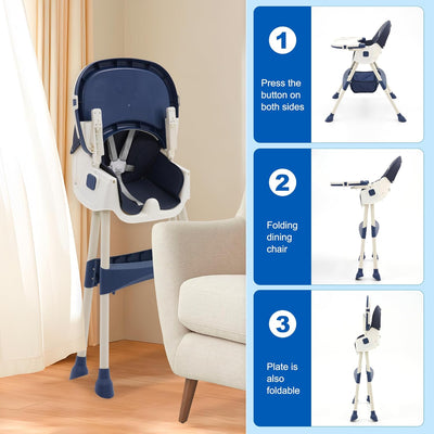 Aeroflux© Premium Baby Feeding High Chair – Adjustable, Safe & Convenient