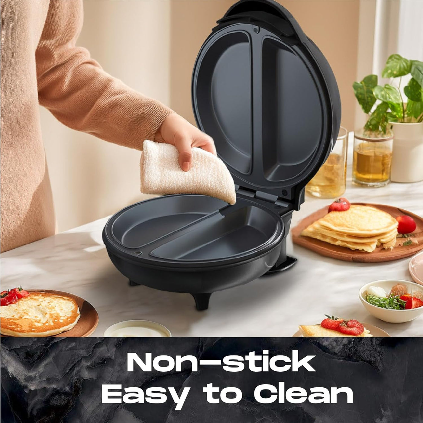 Aeroflux Dual Omelette Maker – Non-Stick Deep Fill Cooking Plates, Double Egg Cooker, Easy Clean, 750W