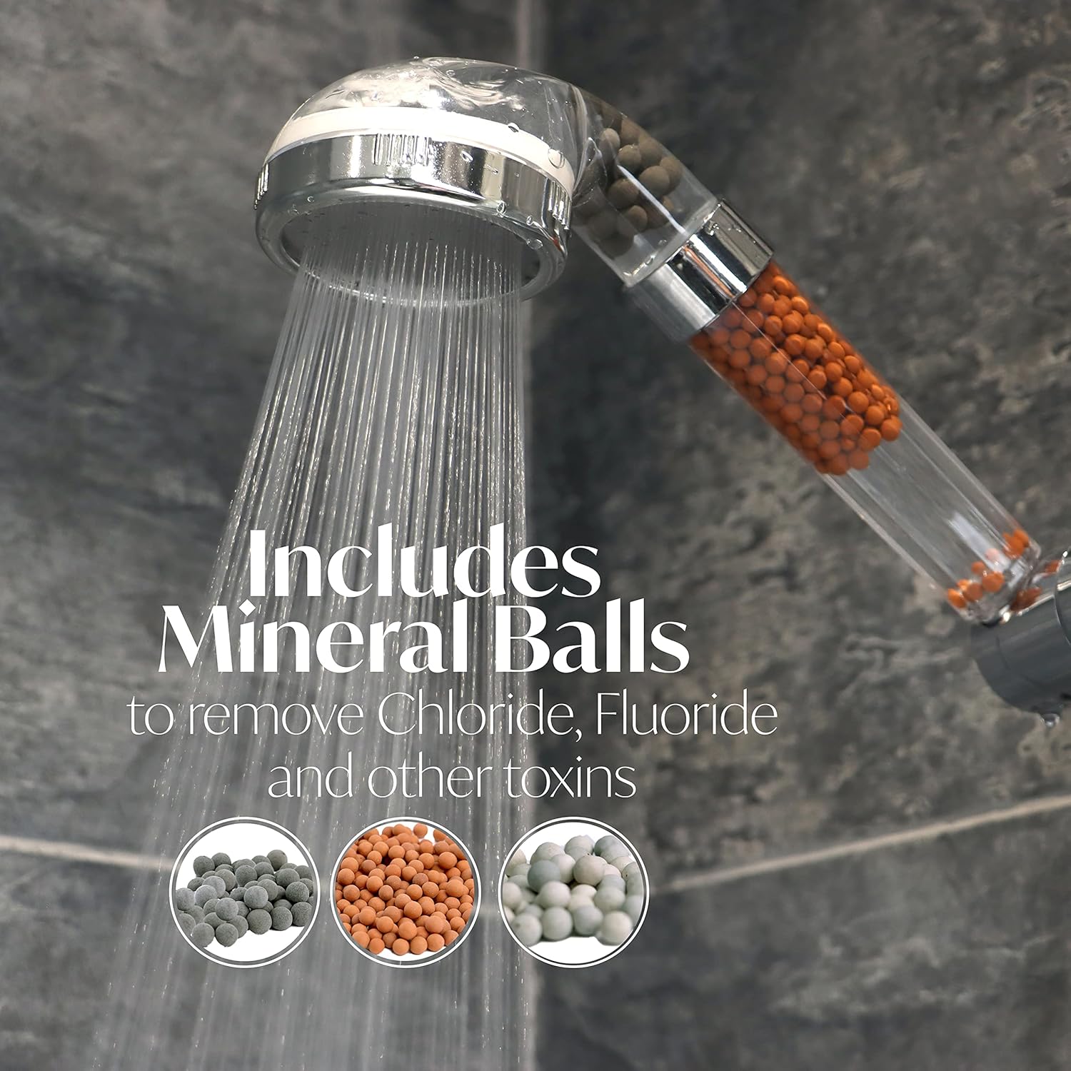 Aeroflux 3-Mode High-Pressure Water-Softening Shower Head with Mineral Filtration