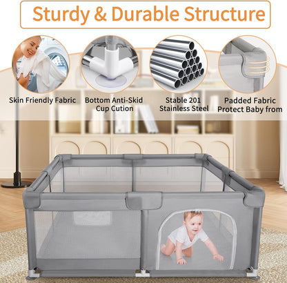 AeroFlux Foldable Baby Playpen – Safe, Spacious & Stylish Playtime