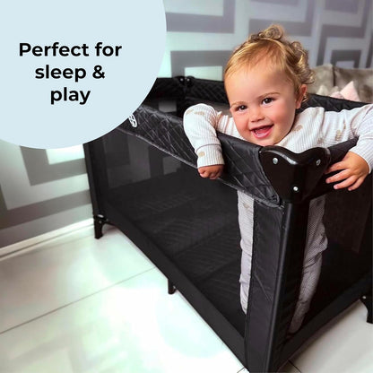 Aeroflux© Premium Quilted Travel Cot – Comfortable & Portable for Your Baby