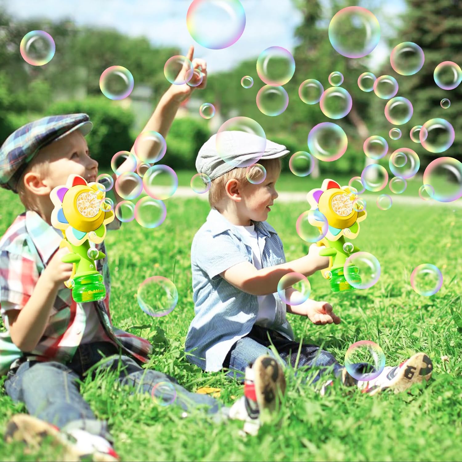 Aeroflux© Sunflower Bubble Machine – Dancing LED Bubble Maker for Magical Outdoor Fun