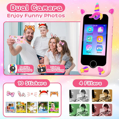 AeroFlux Kids Toy Smart Phone – Unicorn Design (Multifunctional Learning & Play Device)