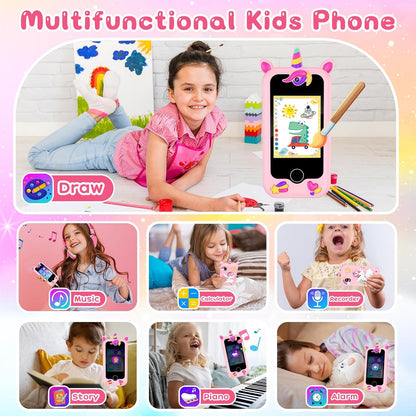 AeroFlux Kids Toy Smart Phone – Unicorn Design (Multifunctional Learning & Play Device)