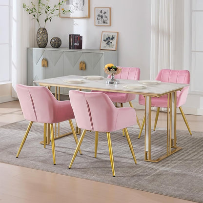 Aeroflux Velvet Armchairs with Padded Seat and Metal Legs – Comfortable, Stylish Dining Chairs for Your Home