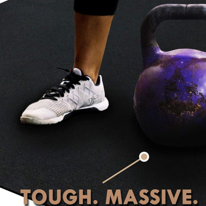 Aeroflux™ Ultra-Durable Large Exercise Mat – Black (183 x 122cm x 8mm)