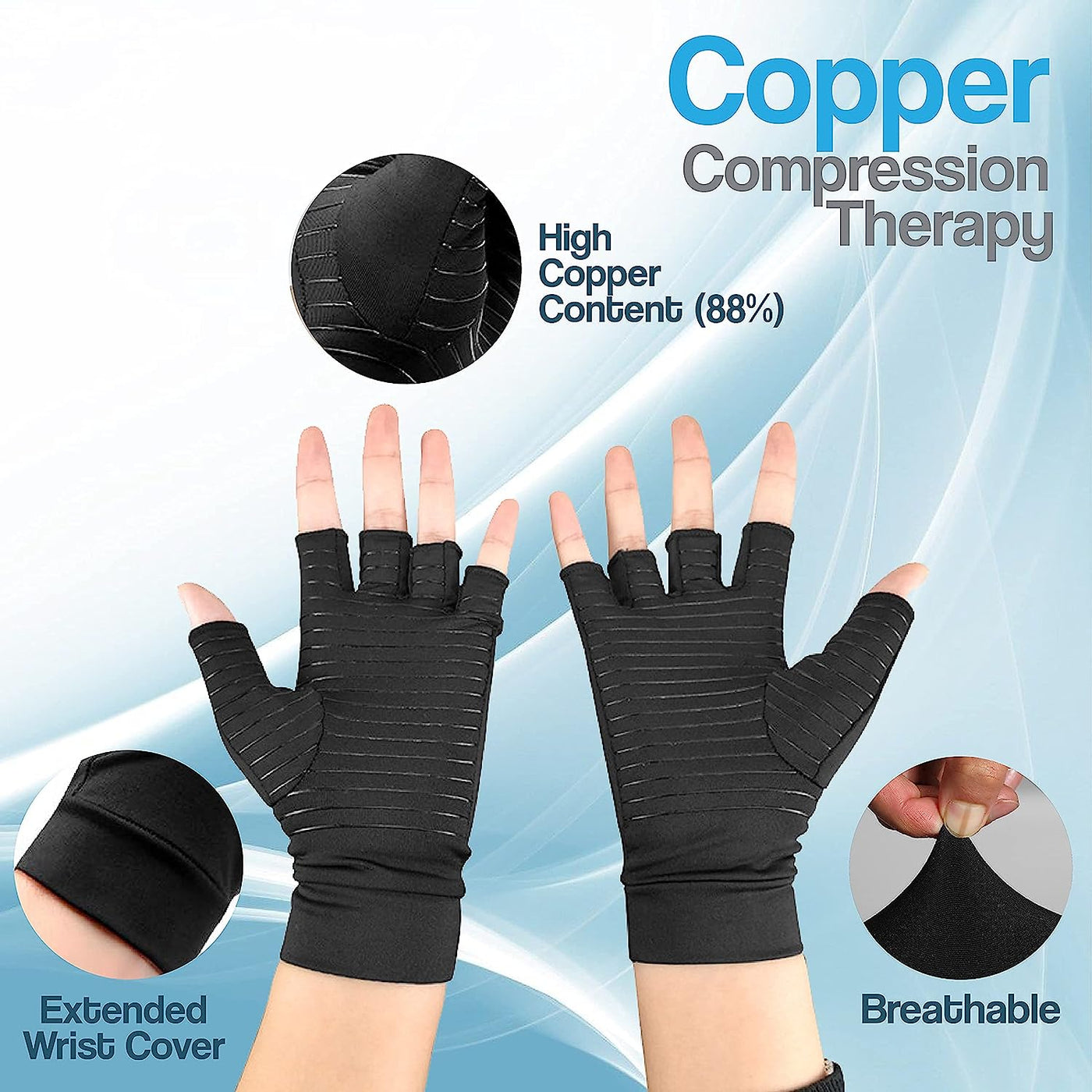 Aeroflux© Premium Copper Infused Arthritis Gloves: No More Pain