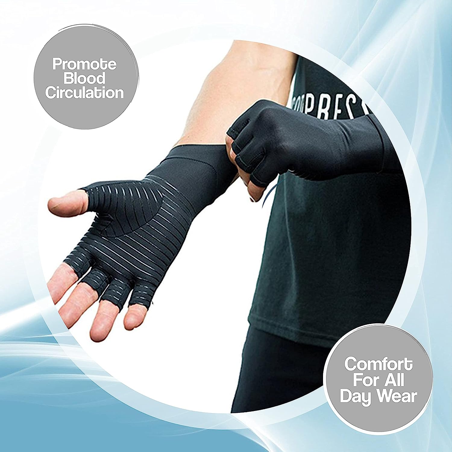 Aeroflux© Premium Copper Infused Arthritis Gloves: No More Pain DPD2