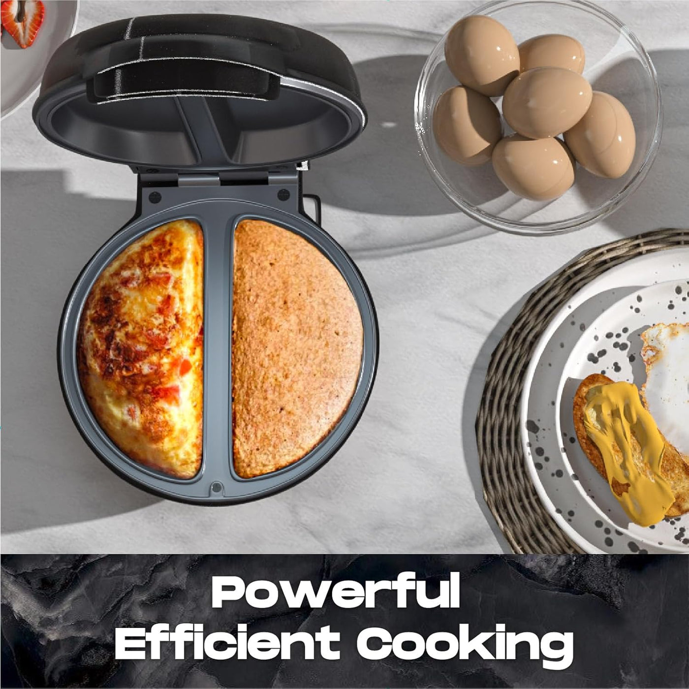 Aeroflux Dual Omelette Maker – Non-Stick Deep Fill Cooking Plates, Double Egg Cooker, Easy Clean, 750W