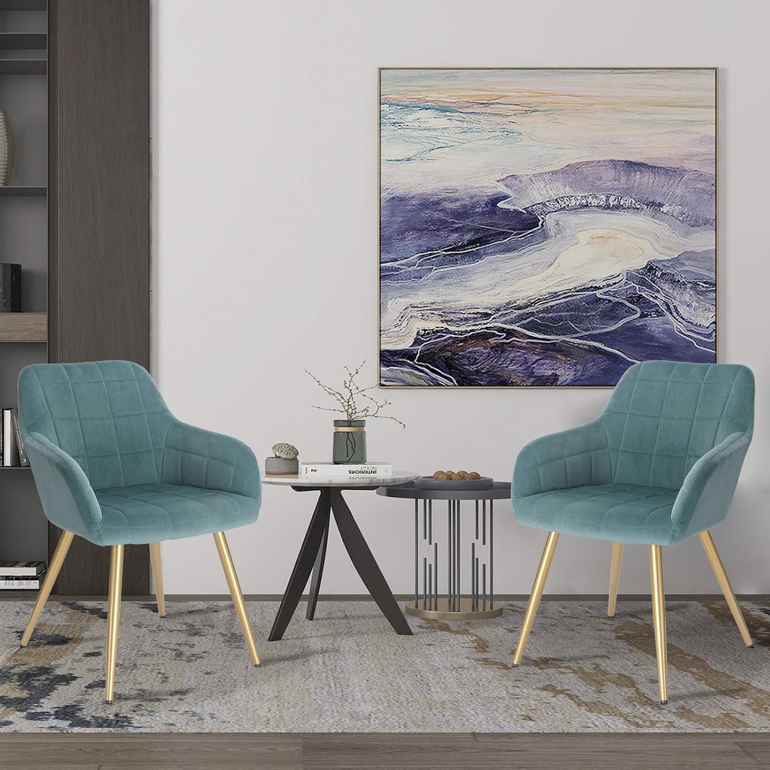 Aeroflux Velvet Armchairs with Padded Seat and Metal Legs – Comfortable, Stylish Dining Chairs for Your Home
