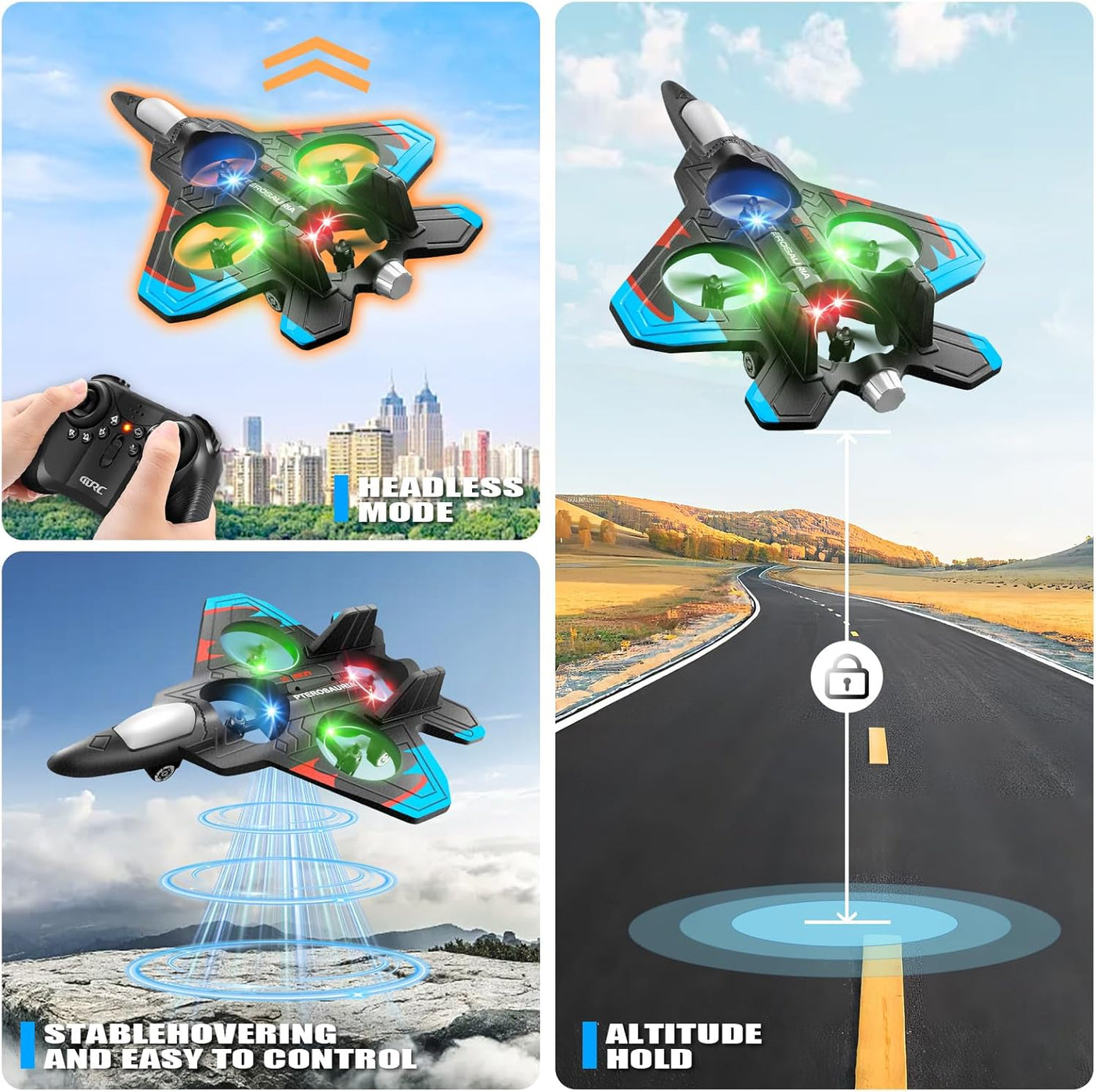 Aeroflux RC Jet Plane Glider – 2.4G Remote Control Stunt Aircraft with LED