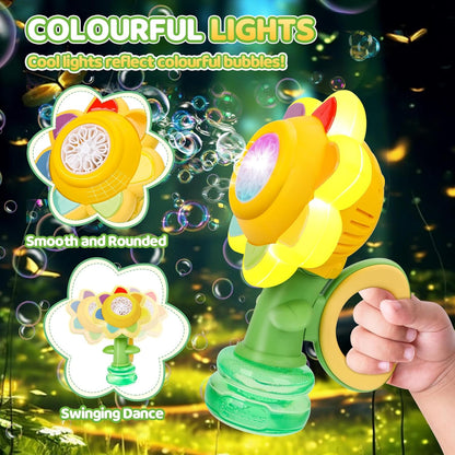 Aeroflux© Sunflower Bubble Machine – Dancing LED Bubble Maker for Magical Outdoor Fun