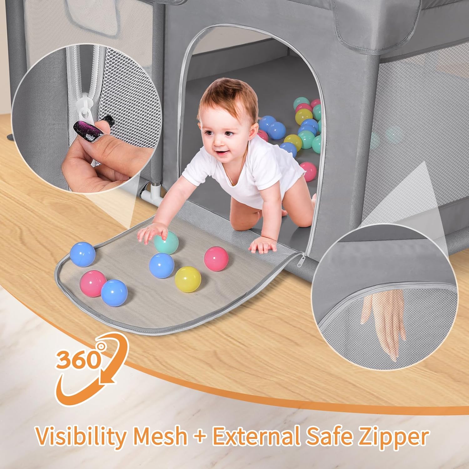 AeroFlux Foldable Baby Playpen – Safe, Spacious & Stylish Playtime