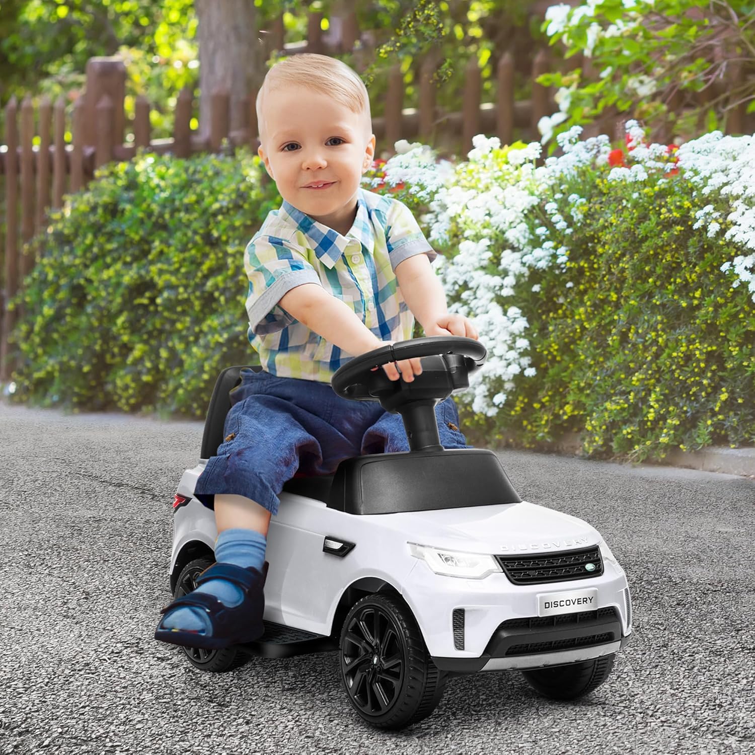 Aeroflux© Land Rover 2-in-1 Licensed Kids Ride-On Car – Electric + Sliding Function