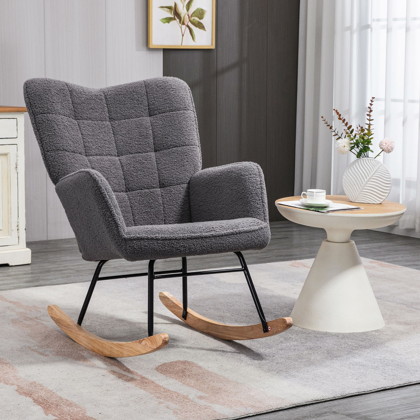 AeroFlux Nursing Rocking Chair — Modern Glider Rocker Armchair for Living Room & Nursery