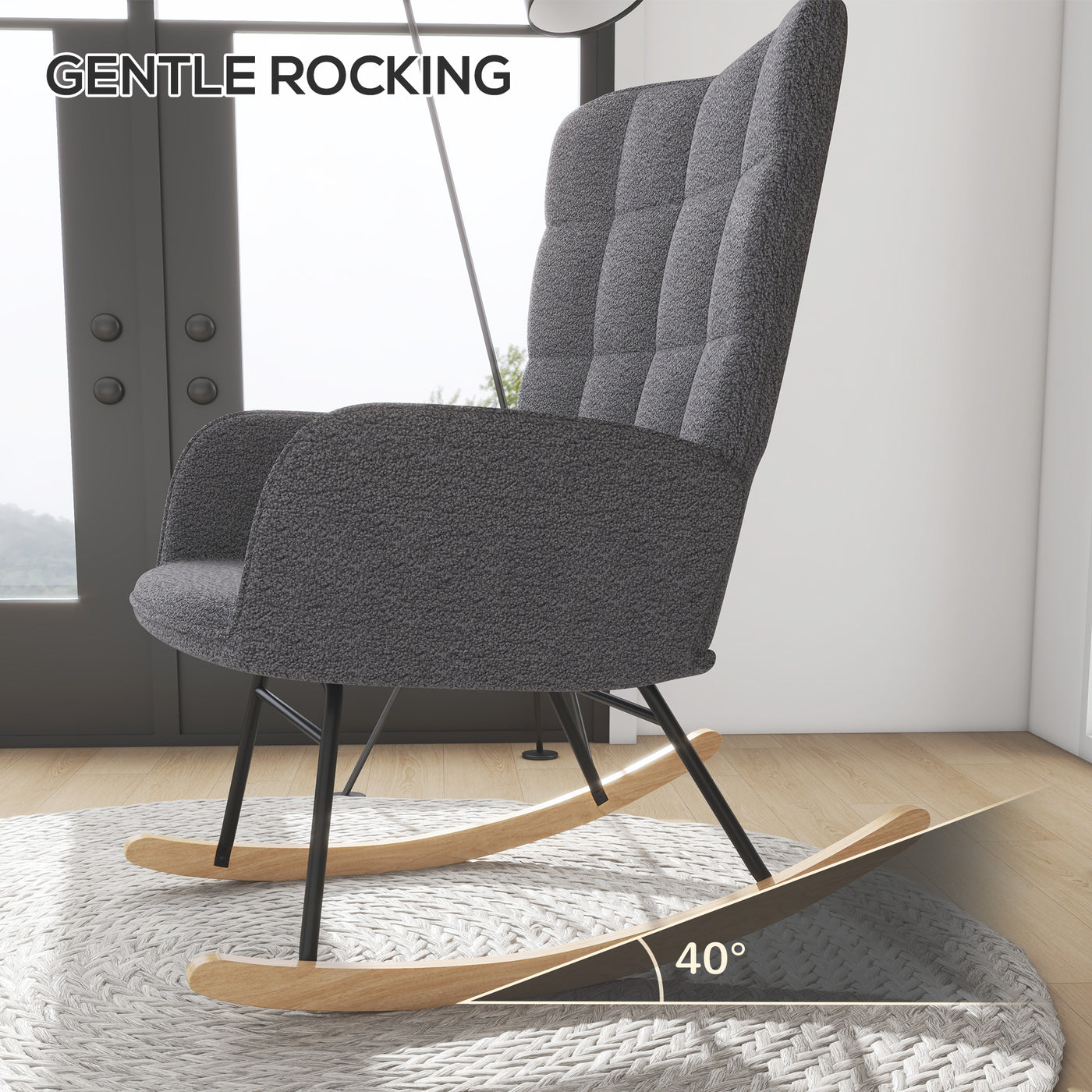 AeroFlux Nursing Rocking Chair — Modern Glider Rocker Armchair for Living Room & Nursery