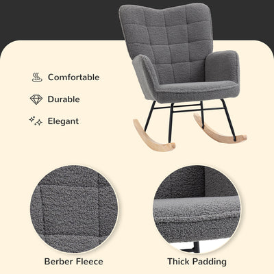 AeroFlux Nursing Rocking Chair — Modern Glider Rocker Armchair for Living Room & Nursery