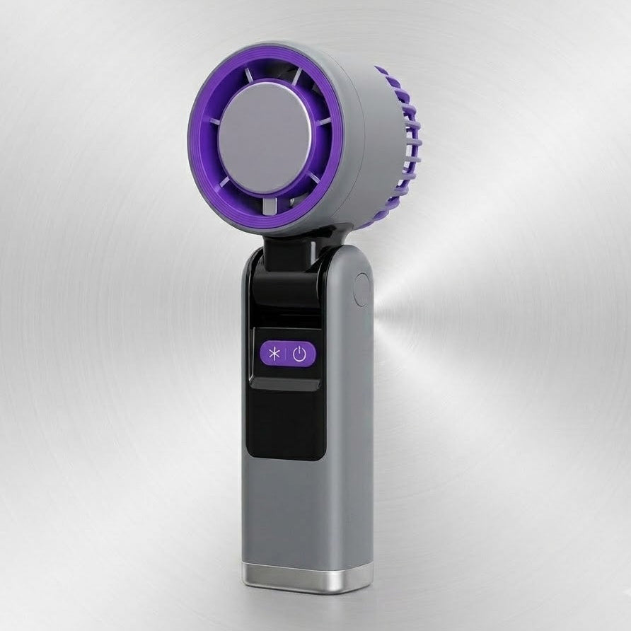 Aeroflux Portable Handheld Turbo Fan – USB Rechargeable with Ice Cooling Plate and Digital Display