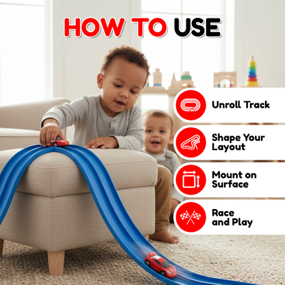 Aeroflux© Super Fun Flexible Car Race Track - Best Gift
