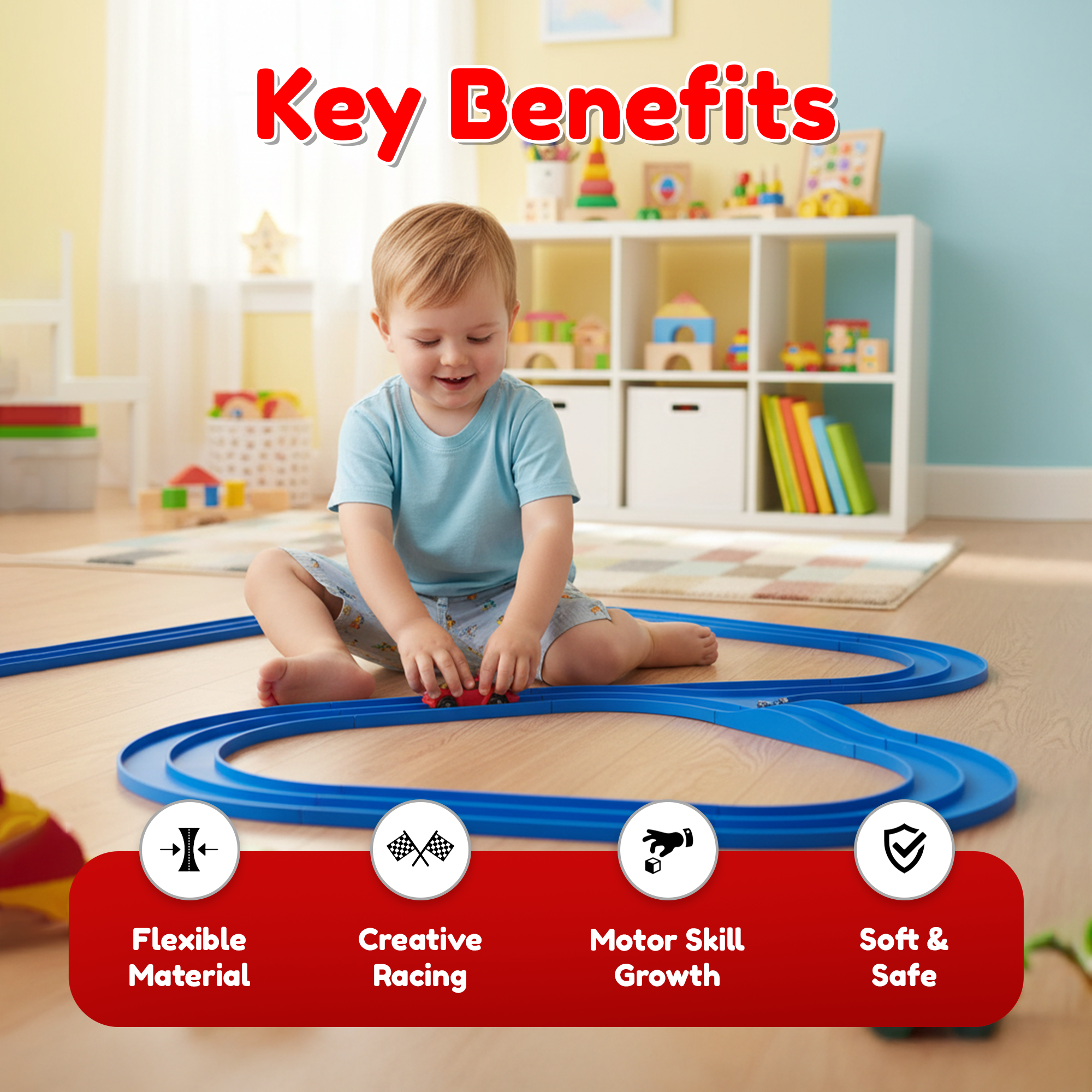 Aeroflux© Super Fun Flexible Car Race Track - Best Gift