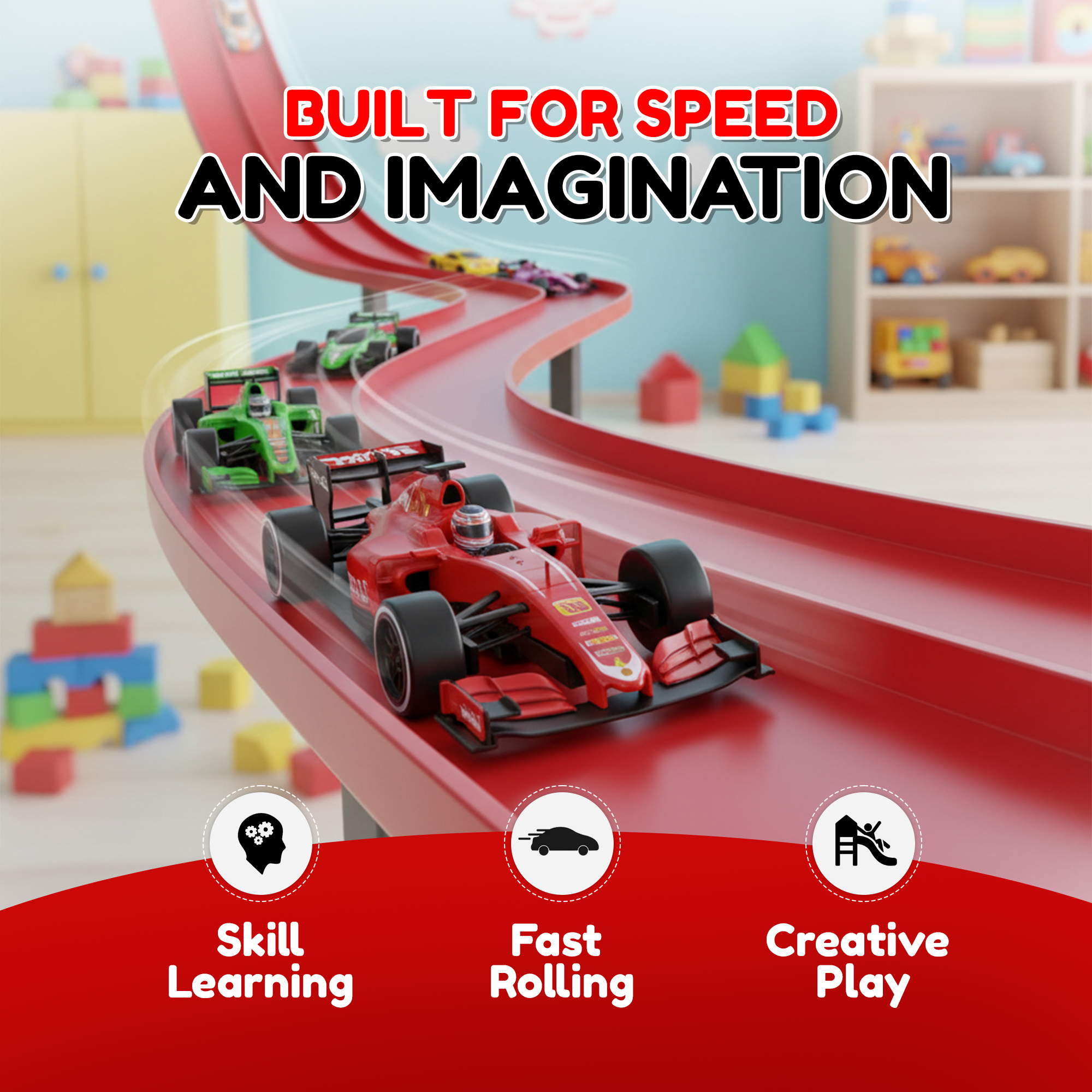 Aeroflux© Super Fun Flexible Car Race Track - Best Gift