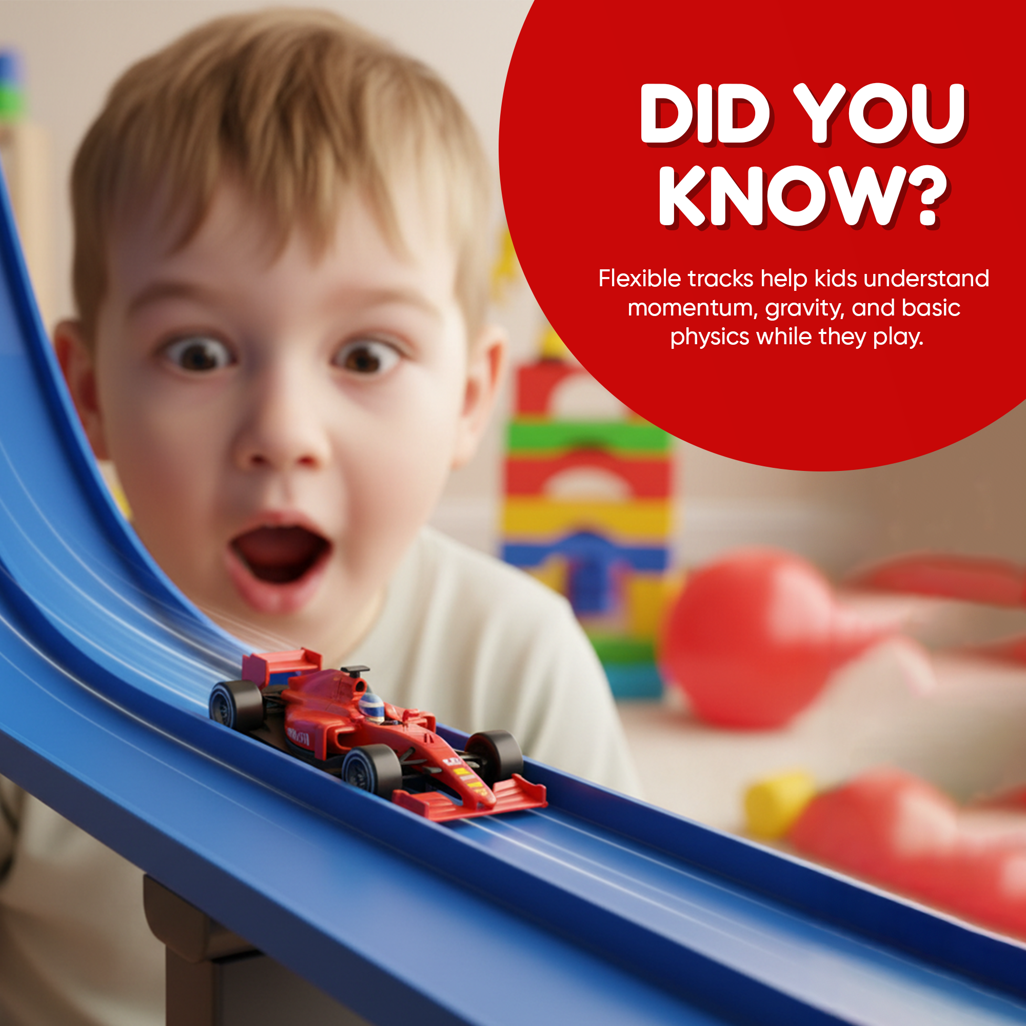 Aeroflux© Super Fun Flexible Car Race Track - Best Gift