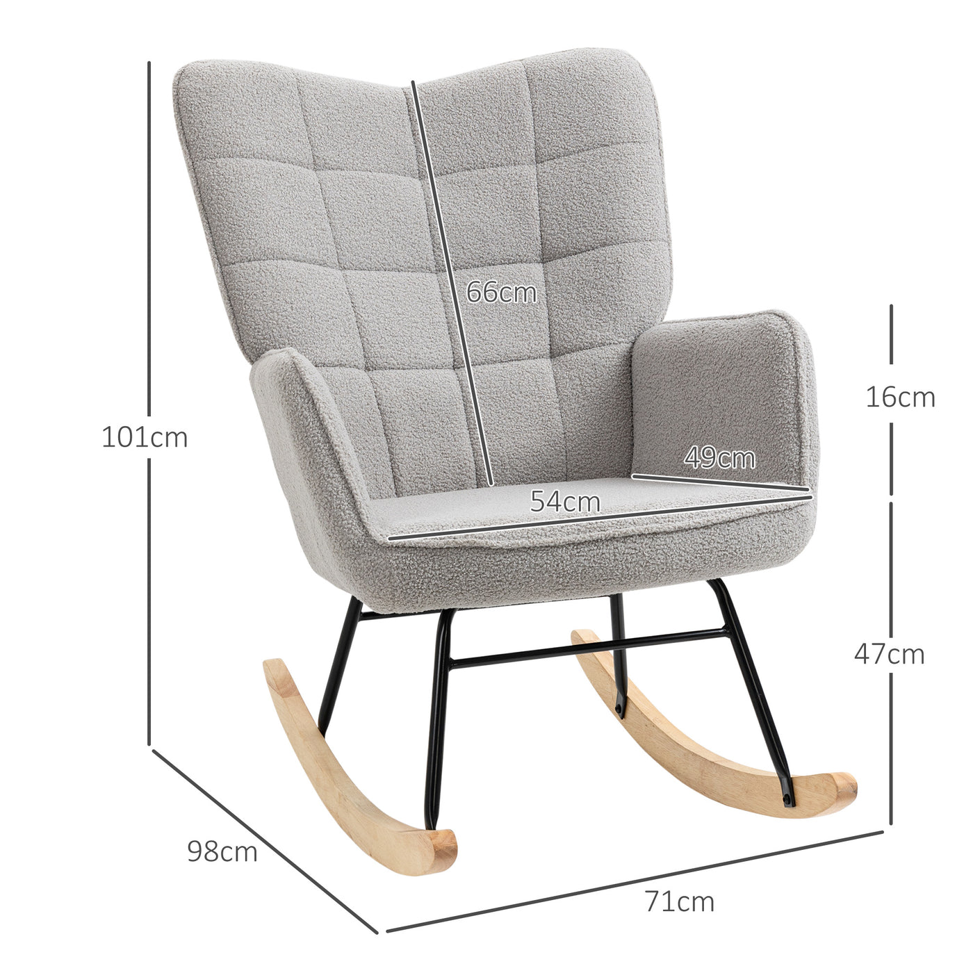 AeroFlux Nursing Rocking Chair — Modern Glider Rocker Armchair for Living Room & Nursery