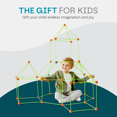 Aeroflux© Kids DIY Fort STEM Building Kit Toy - 72Pcs or 144Pcs DIY - Play House, A Secret Base