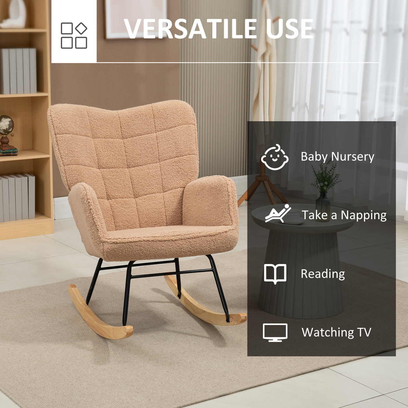 AeroFlux Nursing Rocking Chair — Modern Glider Rocker Armchair for Living Room & Nursery