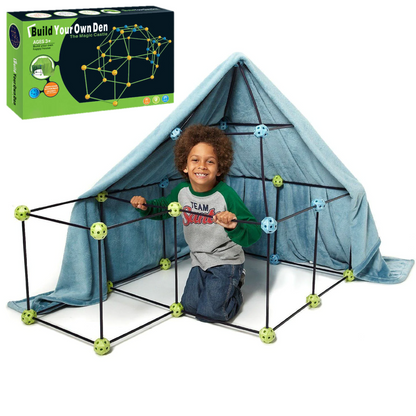 Aeroflux© Kids DIY Fort STEM Building Kit Toy - 72Pcs or 144Pcs DIY - Play House, Best Secret Base
